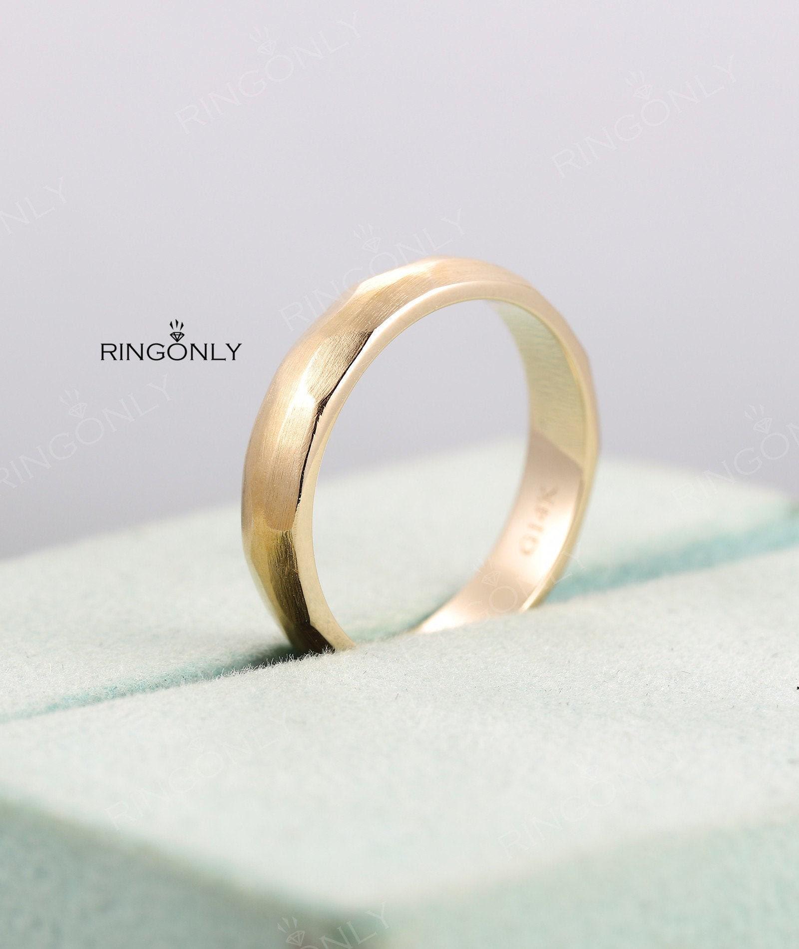 Einfacher Ehering Aus 585Er Gelbgold Für Frauen , Vintage Ehering, Ring, Brautschmuck, Jahrestag von RingOnly