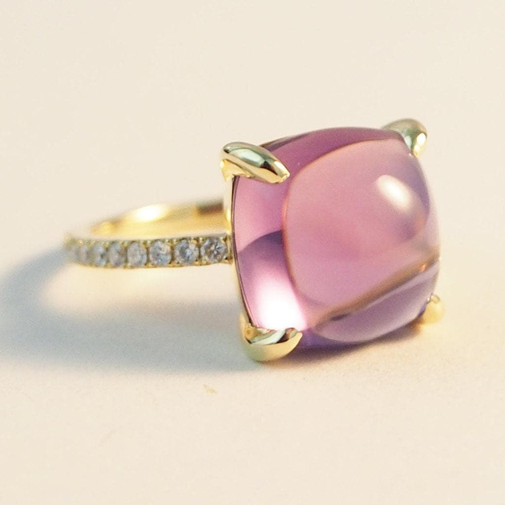 Minimalist Amethyst Verlobungsring Einfacher Großer Ring Prong Gesetzt Gem Versprechen 5Ct Schmuck Halbe Ewigkeit Diamantring von RingOnly