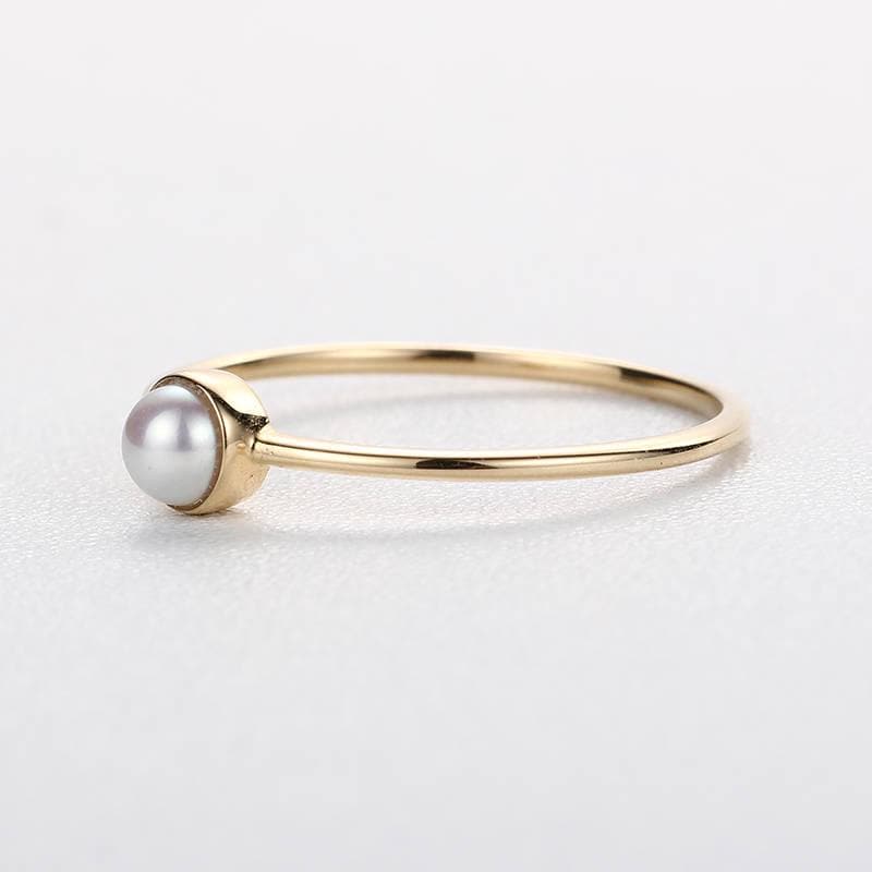 Perle Verlobungsring Antike Vintage Frauen Hochzeit Akoya Einfache Minimalist Solitär Einzigartiger Brautschmuck Jahrestag Geschenk Für Sie von RingOnly