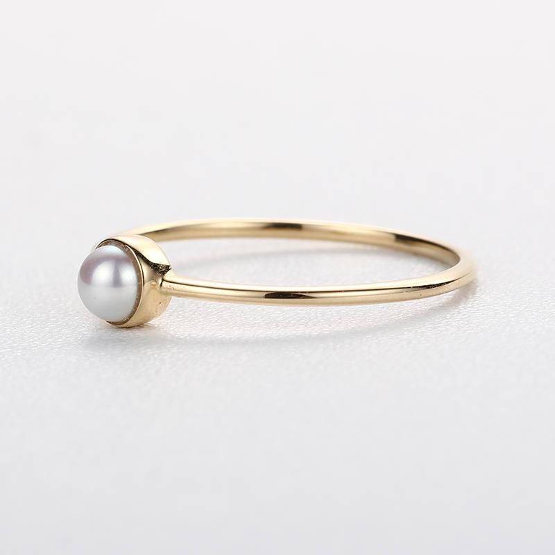 Perle Verlobungsring Antike Vintage Frauen Hochzeit Akoya Einfache Minimalist Solitär Einzigartiger Brautschmuck Jahrestag Geschenk Für Sie von RingOnly