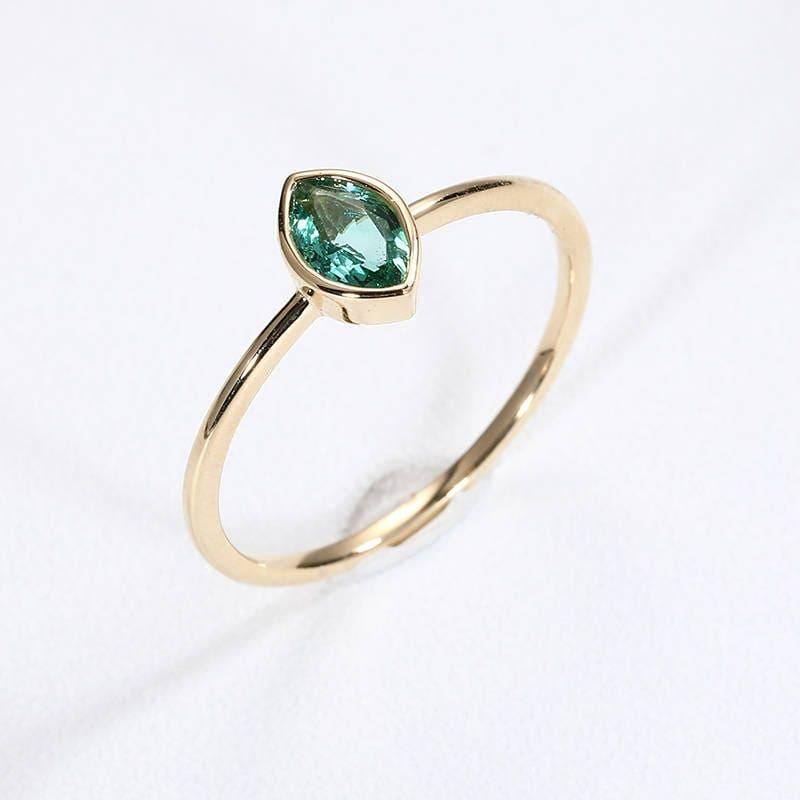 Smaragd Verlobungsring Gold Versprechen Hochzeit Frauen Antik Grün Edelstein Einfache Minimalist Marquise Schnitt Herz Braut Birthstone Ring von RingOnly
