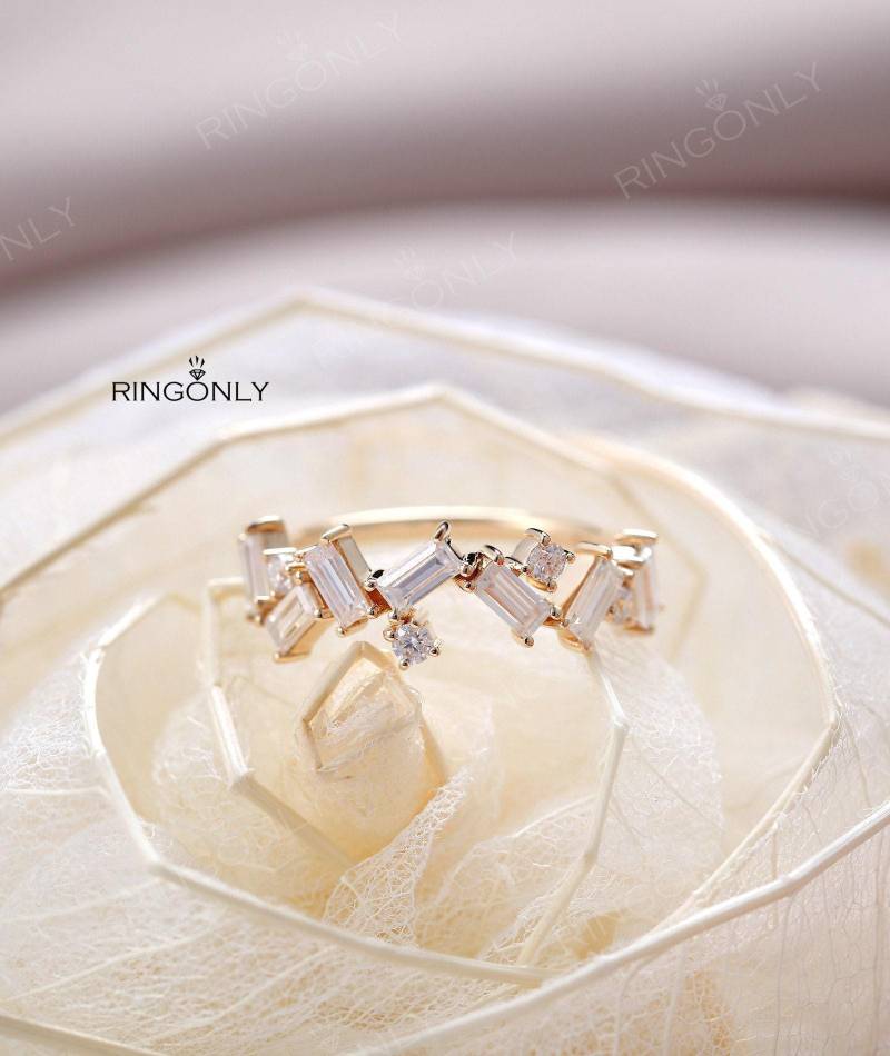 Vintage Art Deco Massiv Gelbgold Moissanite Verlobungsring Für Frauen, Die Antiken Brautschmuck Jahrestags-Versprechen Wedding Sind von RingOnly