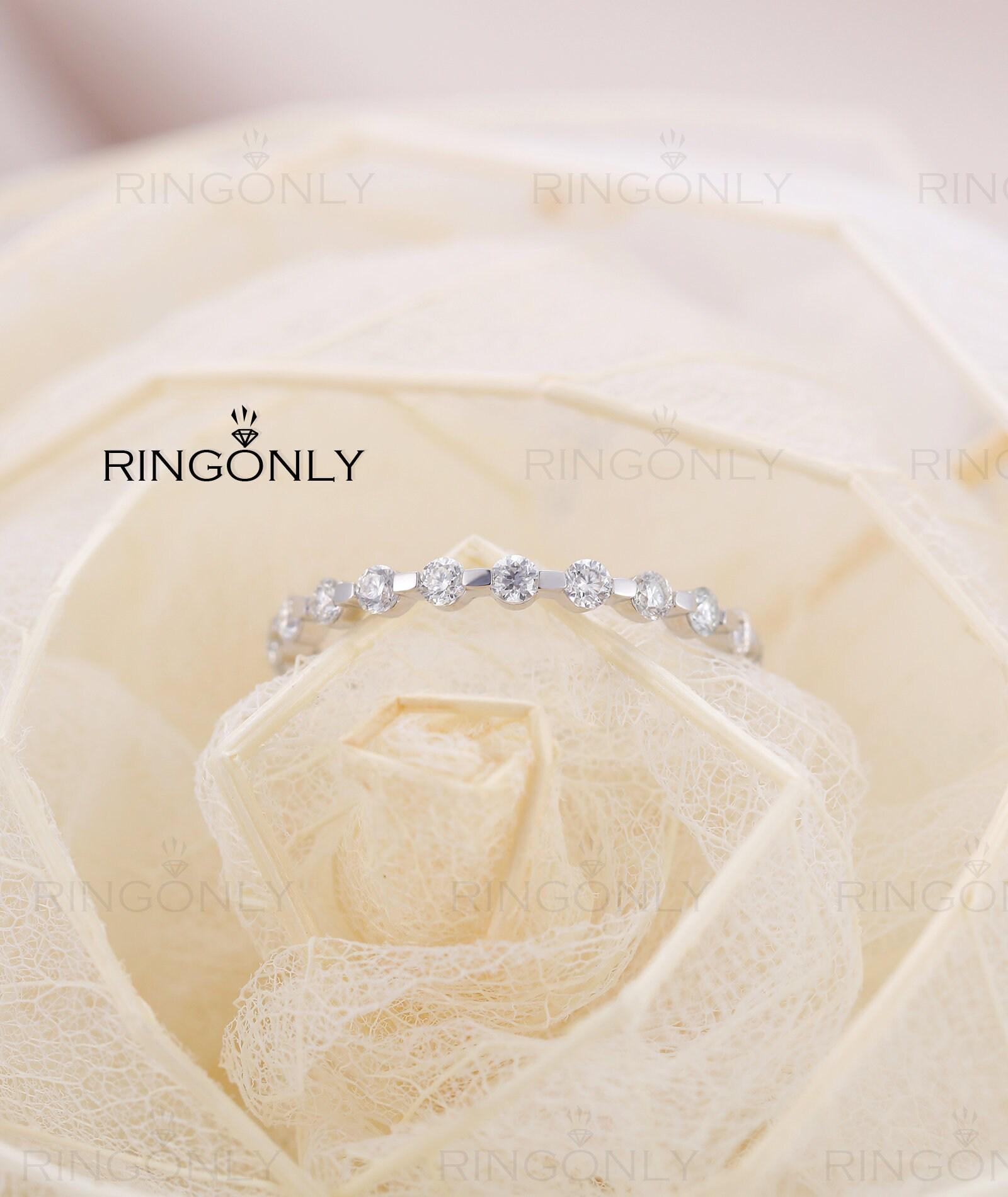 Vintage Diamant Zart Ewigkeit Einzigartigen Antiken Verlobungsring, Weißgold Für Hochzeit, Brautschmuck, Jubiläumsversprechen Frauen von RingOnly