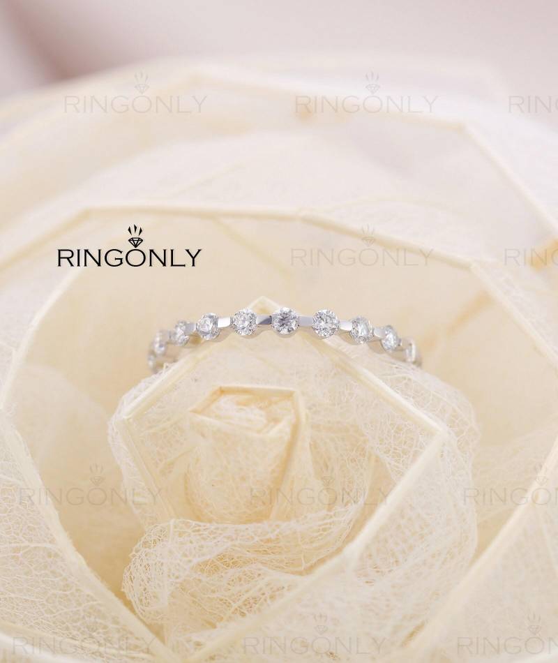 Vintage Diamant Zart Ewigkeit Einzigartigen Antiken Verlobungsring, Weißgold Für Hochzeit, Brautschmuck, Jubiläumsversprechen Frauen von RingOnly