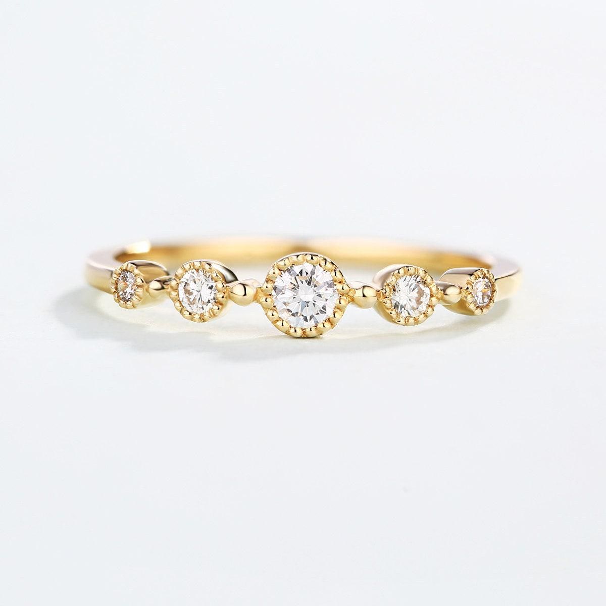 Vintage Verlobungsring Cluster Frauen Hochzeit Diamant Antik Milgrain Braut Schmuck Versprechen Jahrestag von RingOnly