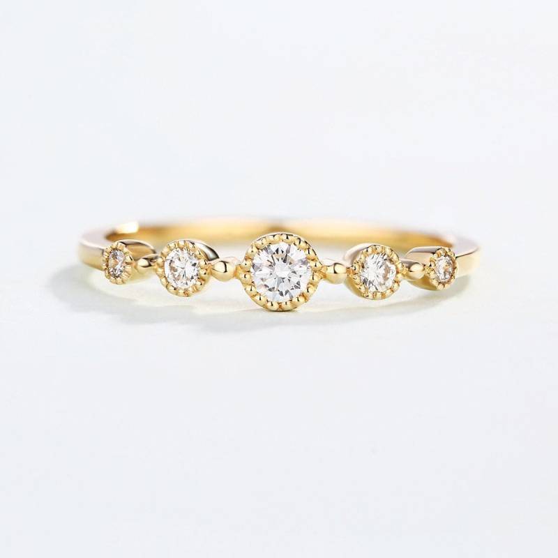 Vintage Verlobungsring Cluster Frauen Hochzeit Diamant Antik Milgrain Braut Schmuck Versprechen Jahrestag von RingOnly