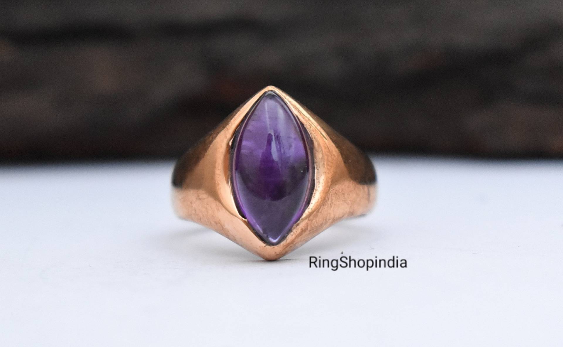 Amethyst Ring, 925 Sterling Silber Frauen Edelstein Siegelring, 22K Gold Fill, Herrenring, Statement Geschenkring von RingShopIndia