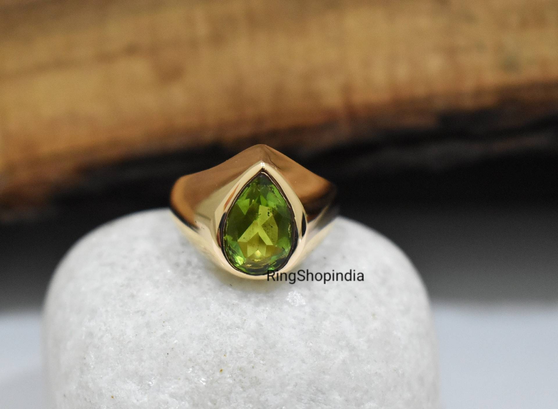 Grüner Peridot Edelstein Ring, 925 Sterling Silber Stein Ring Für Männer, Handgemachter Jahrestag Geschenk Sie von RingShopIndia