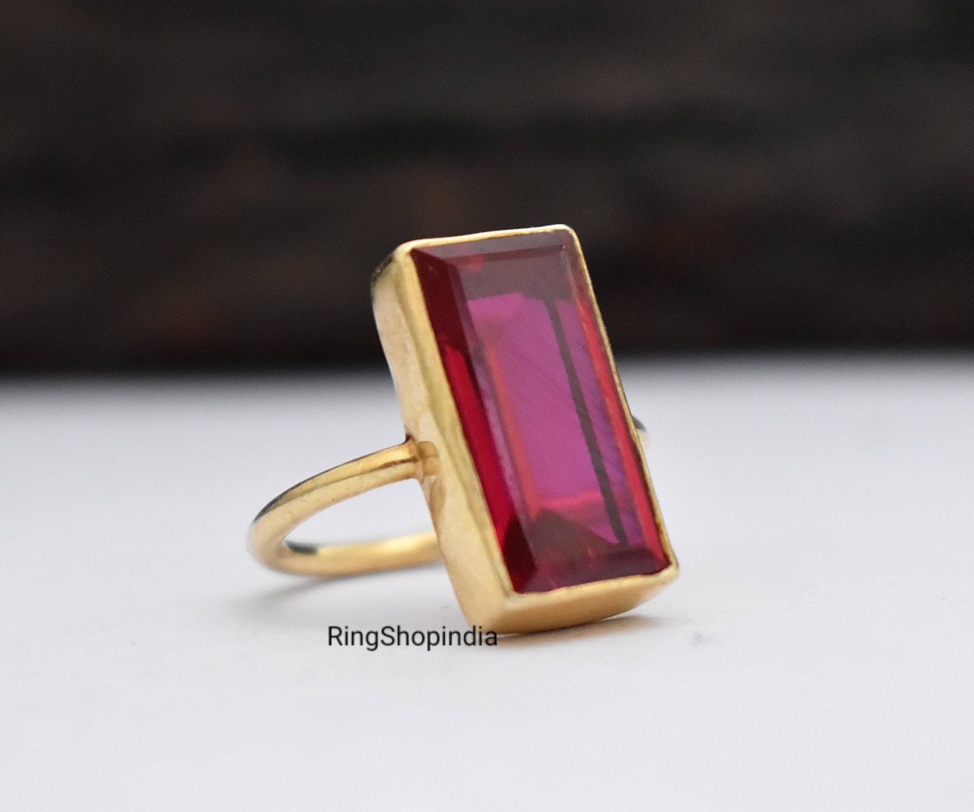 Roter Granat Ring Für Frauen, 925 Sterling Silber Edelstein Ring, Handgemachter Versprechen Geschenk Für Partner, Boho Ringe von RingShopIndia