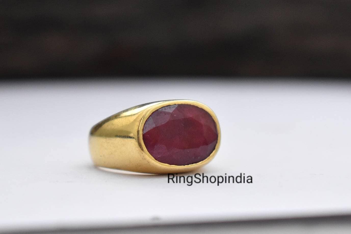 Roter Rubin Siegelring - 925 Sterling Silber 22 K Gold Fill Ringe Handgefertigter Schmuck Geschenk Für Männer Jahrestagsgeschenk von RingShopIndia