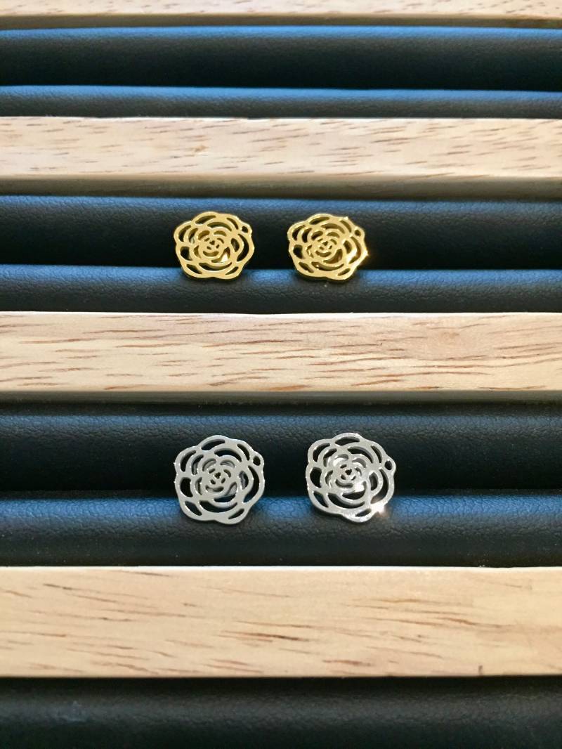 Blumen-Ohrstecker V. Ringdrossel, Gold Oder Silber, Edelstahl, Für Mädchen&damen, Blüte, Natur von Ringdrossel