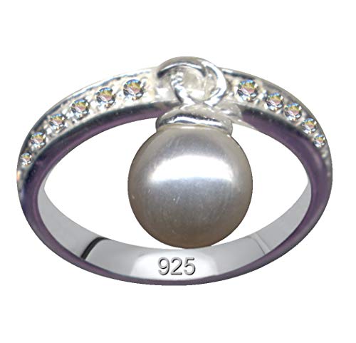 RING/Echt Silber 925 mit Zirkonia ünd beweglicher Perte/Art Nouveau Design/Steinfarbe: klar weiss/modern cool trendy hip/Online Shop Schmuck kaufen / 59080 von Ringe 925 Silber