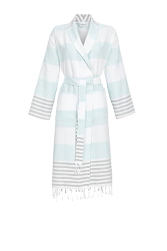 Hamam Bademantel mit Fransen Farbe helles waldmeister, Größe 40 von Ringella