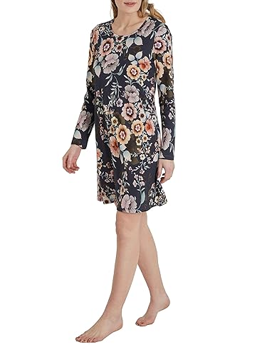 Ringella Bloomy Damen Nachthemd mit Blumendessin Midnight Blue 38 3551001,Midnight Blue, 38 von Ringella