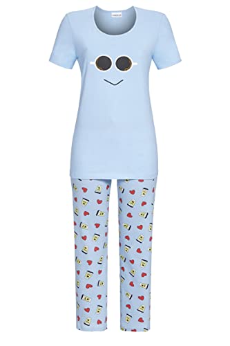 Ringella Damen Pyjama mit 7/8 Hose aquamarin 44 2211201,aquamarin, 44 von Ringella