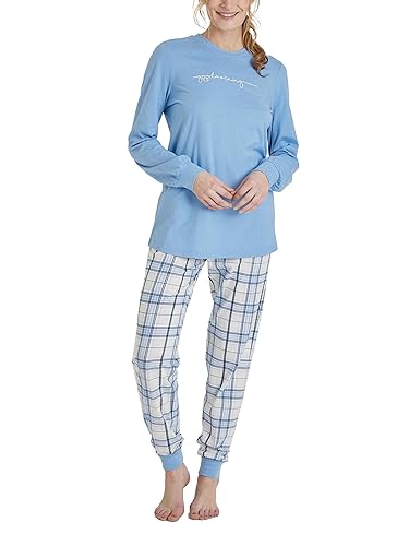 Ringella Damen Pyjama mit Strickbündchen Blue Bell 38 3511210,Blue Bell, 38 von Ringella