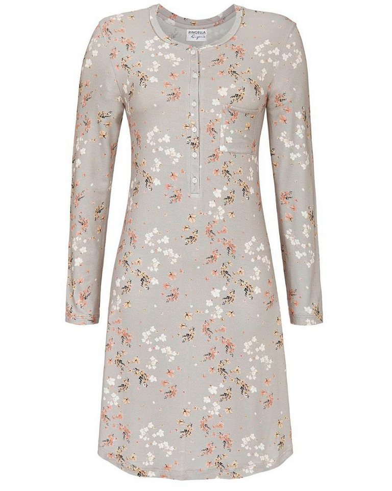 Ringella Nachthemd RINGELLA Langarm Nachthemd mit Knopfleiste 'Frühli von Ringella