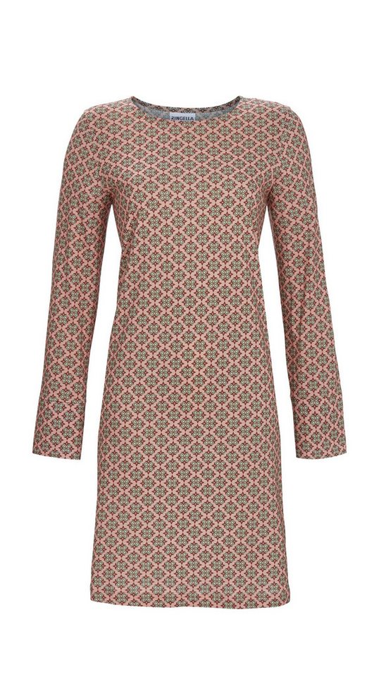 Ringella Nachthemd im Minimaldessin und langen Ärmeln mit Seitenschlitz am Abschluss von Ringella