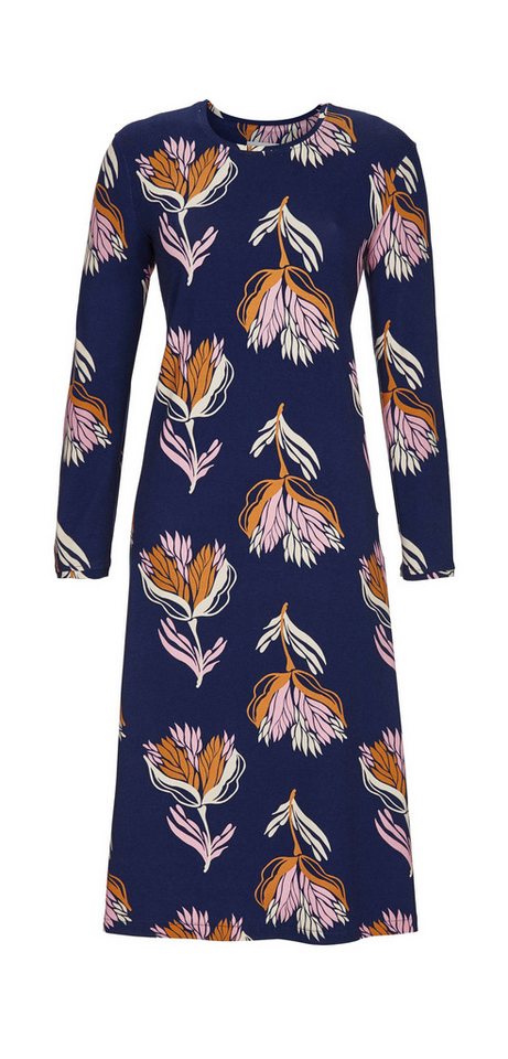 Ringella Nachthemd mit Abstraktdessin und Seitenschlitz abstraktes Floraldessin von Ringella