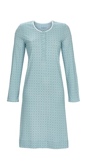 Ringella Nachthemd mit Knopfleiste und Grafikdessin Farbe eisblau, Größe 48 von Ringella