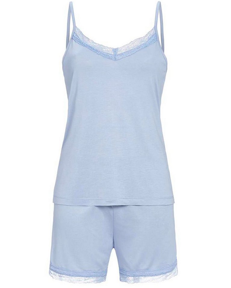 Ringella Pyjama Damen 'Airy' mit Spitzenbesatz 4261314, Ciel von Ringella