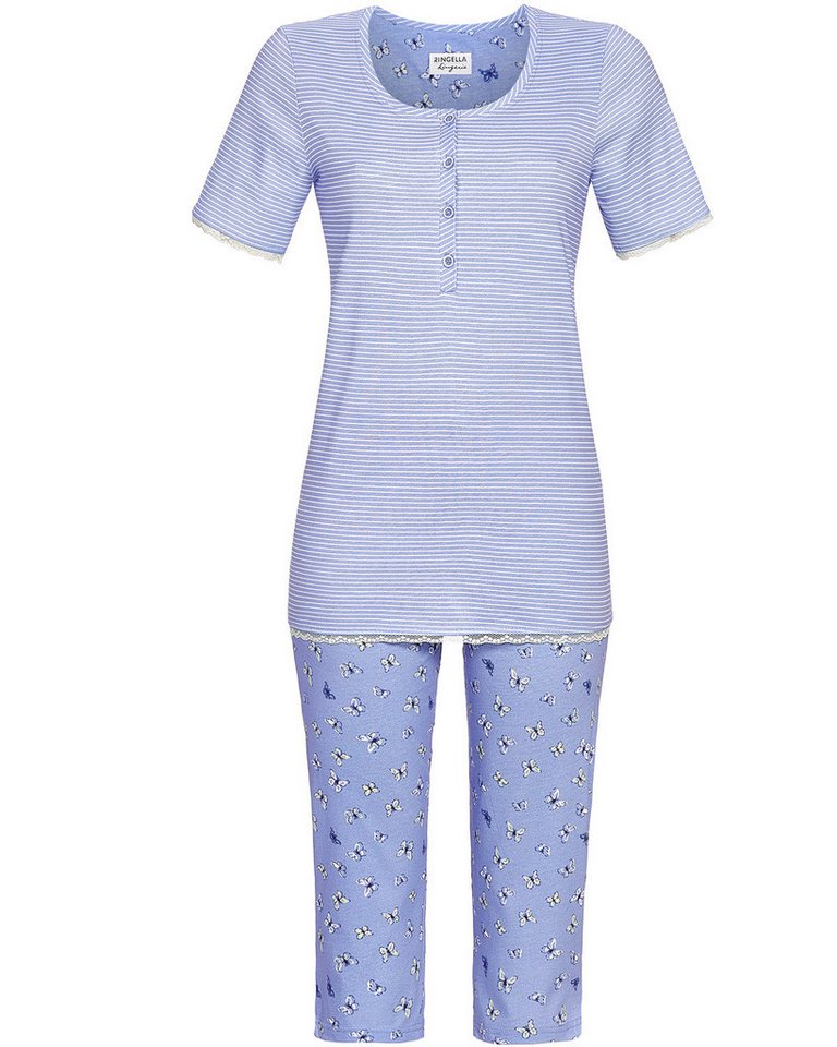 Ringella Pyjama Damen Kurzarm 'Butterflys' mit Caprihose 4261219 von Ringella