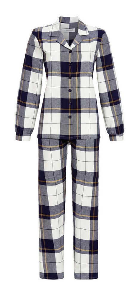 Ringella Pyjama Schlafanzug aus Flanell mit durchgeknöpftem Oberteil (2 tlg) von Ringella