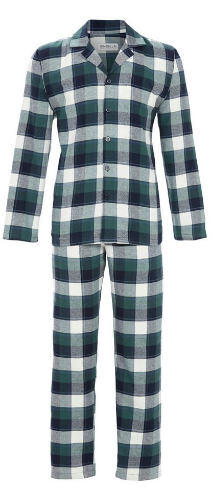 Ringella Pyjama aus Flanell mit durchgehender Knopfleiste weicher Flanell aus reiner Baumwolle von Ringella