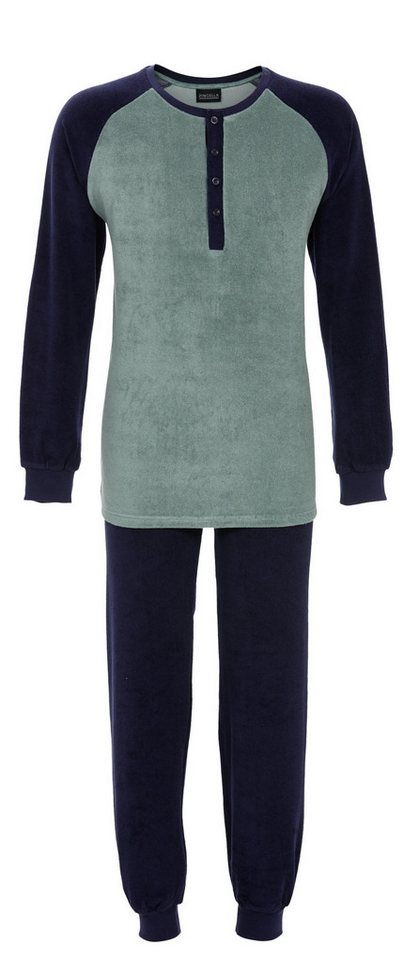 Ringella Pyjama aus Stretchfrottee mit Knopfleiste und Strickbündchen von Ringella