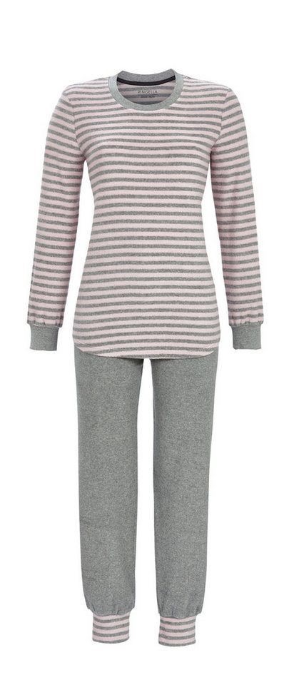 Ringella Pyjama aus Stretchfrottee mit geringeltem Oberteil und Bündchen von Ringella