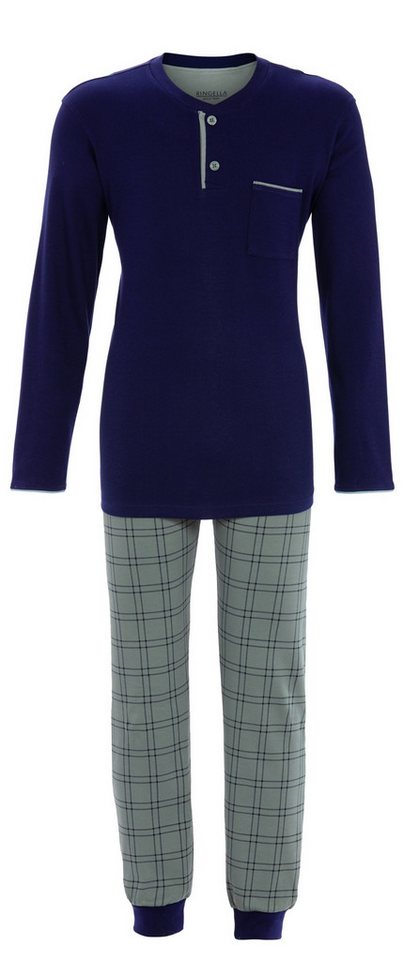 Ringella Pyjama mit Knopfleiste und karierter Hose von Ringella