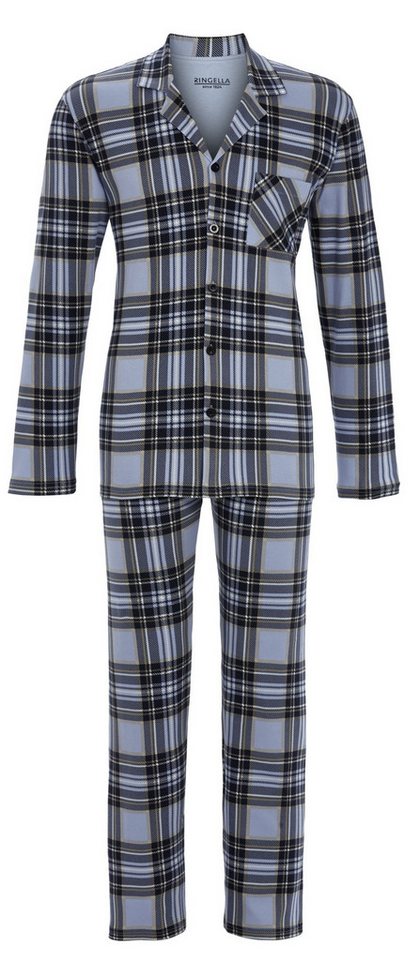 Ringella Pyjama mit durchgehender Knopfleiste und Reverskragen von Ringella