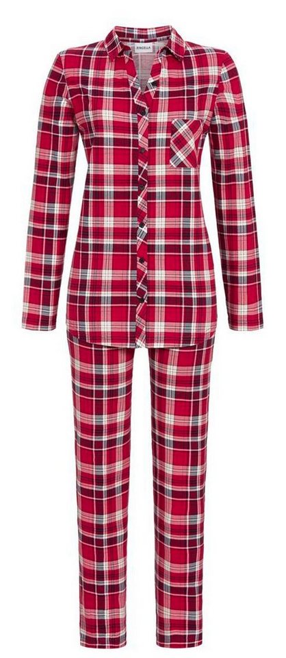 Ringella Schlafanzug Damen Pyjama geknöpft (2 tlg) Modisches Karo Design von Ringella