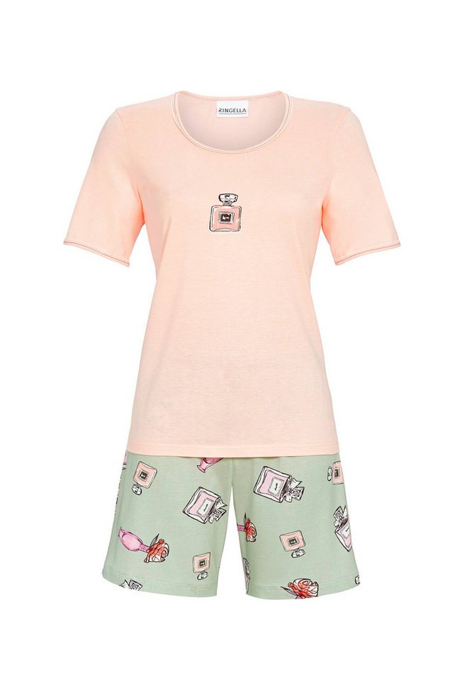 Ringella Shorty mit Motivdruck und Hose im Dessin mit Parfüm-Flakons (2 tlg) von Ringella