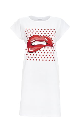 Ringella >Sleepshirt mit Motivdruck Farbe Weiss-rot, Größe 40 von Ringella
