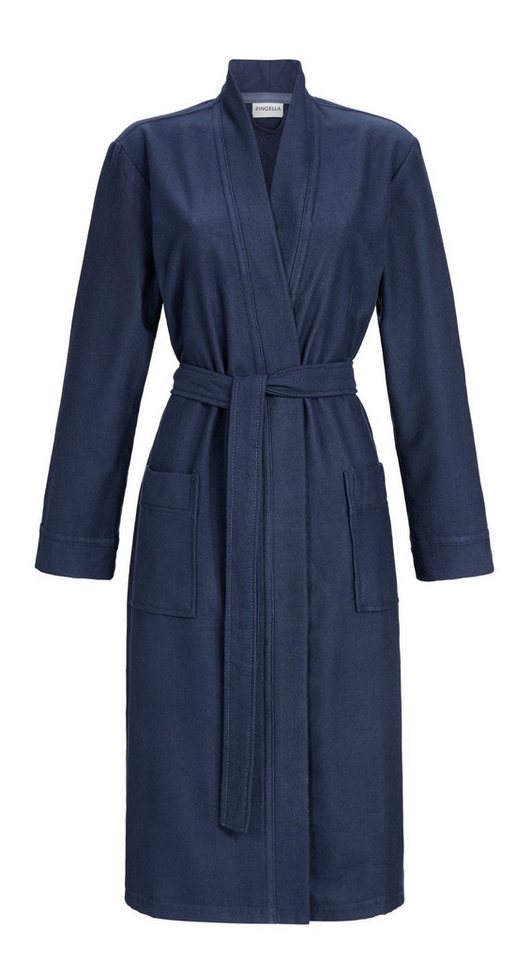 Ringella Unisex-Bademantel aus Frottee mit Bindegürtel, aufgesetzte Taschen, Baumwolle, Kimono-Kragen, Gürtel, saugstark & pflegeleicht von Ringella