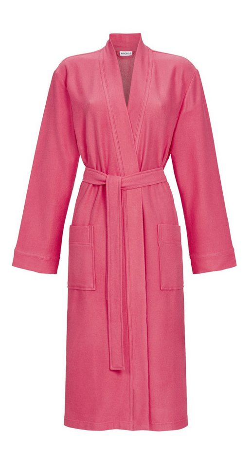 Ringella Unisex-Bademantel aus Frottee mit Bindegürtel, aufgesetzte Taschen, Baumwolle, Kimono-Kragen, Gürtel, saugstark & pflegeleicht von Ringella
