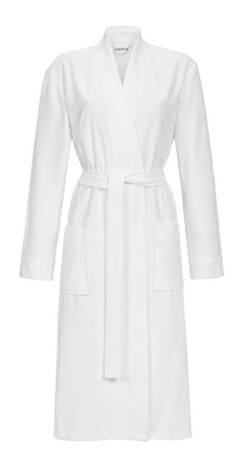 Ringella Unisex-Bademantel aus Frottee mit Bindegürtel, aufgesetzte Taschen, Baumwolle, Kimono-Kragen, Gürtel, saugstark & pflegeleicht von Ringella
