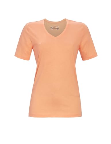 T-Shirt mit V-Ausschnitt Farbe Mango, Größe 46 von Ringella