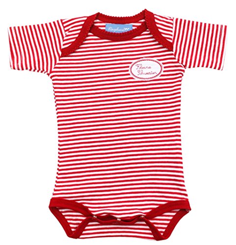 Ringelsuse Babybody Body Baby Rot Weiß Gestreift Kleine Schwester Baumwolle Größe 62/68 Fairtrade von Ringelsuse