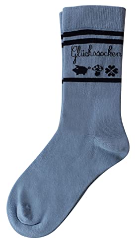 Ringelsuse Glückssocken Glücks-Socken Herren Herrensocken Socken Glücksbringer Geschenk blau unisex Größe 42-46 Fairtrade von Ringelsuse