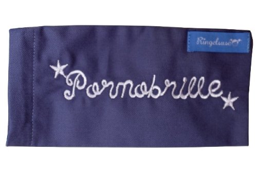 Ringelsuse Weiches Brillenetui Brillen Etui Softcase Pornobrille Weiß Blau 9 x 17 cm Stoff Fairtrade Damen Herren von Ringelsuse