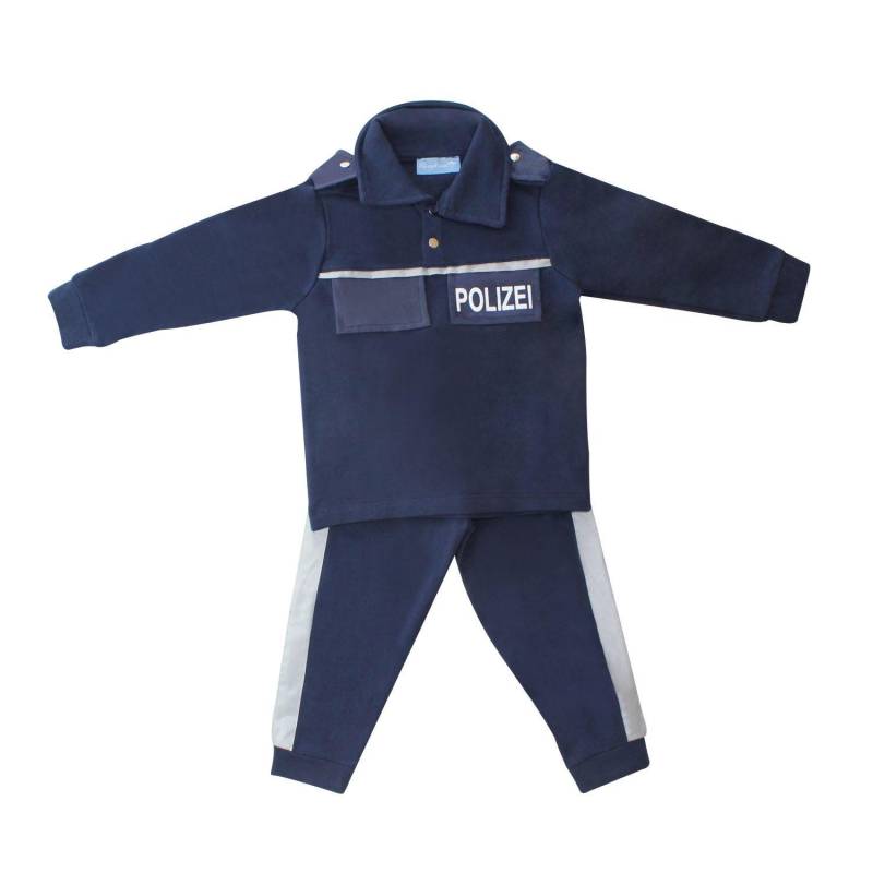 Kostüm Verkleidung Schlafanzug Pyjama Zweiteilig Kinder, Kinderschlafanzug Polizist, Polizei, Set Mit Langarm Shirt Und Hose Baumwolle, Blau von RingelsuseShop