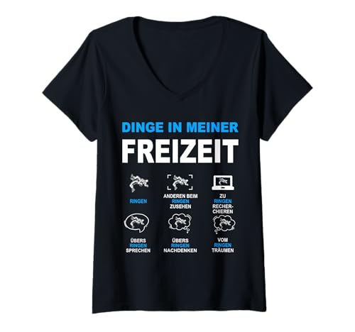 Damen Dinge in meiner Freizeit - Ringen T-Shirt mit V-Ausschnitt Damen Dinge in meiner Freizeit - Ringen T-Shirt mit V-Ausschnitt von Ringen Sport Kleidung
