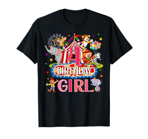 4. Geburtstag für Mädchen Ringmeister Zirkus Karneval Familie Geburtstag T-Shirt 4. Geburtstag für Mädchen Ringmeister Zirkus Karneval Familie Geburtstag T-Shirt von Ringmaster Birthday Family Carnival Circus Outfit