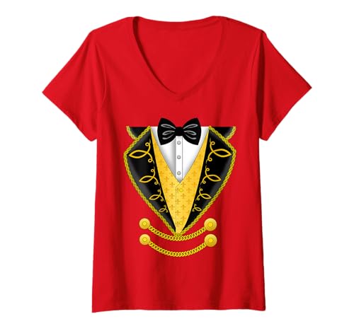 Damen Ringmaster Shirt Zirkus Kostüm T-Shirt T-Shirt mit V-Ausschnitt von Ringmaster Kostüm Shirt Shop
