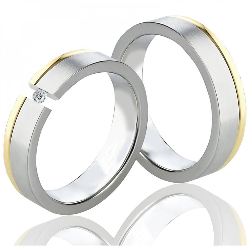 Partnerringe LUC42 mit Diamant von Rings-and-More