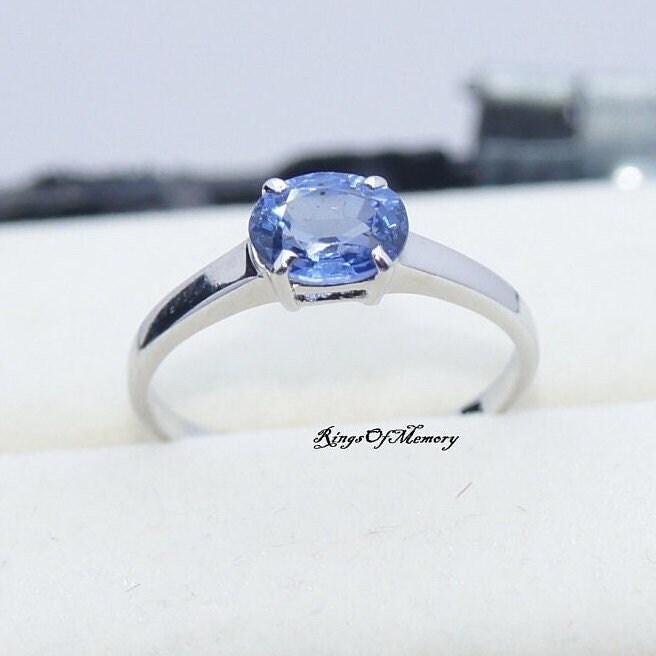 Natürlicher Tansanit Ring, 925 Sterling Silber, Oval Cut Solitaire Ehering, Dezember Geburtsstein, Zierliche Geschenk Für Sie von RingsOfMemory