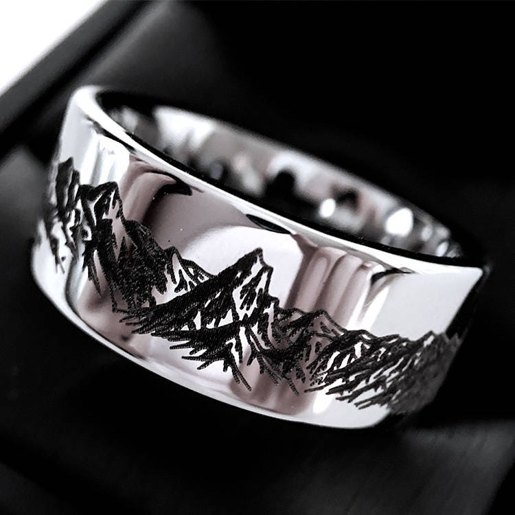 Berge-Ring | Wolfram-Eheringe Eheringe Berg Verlobungsringe Für Sie Und Ihn Eheringe-Set von RingsParadise