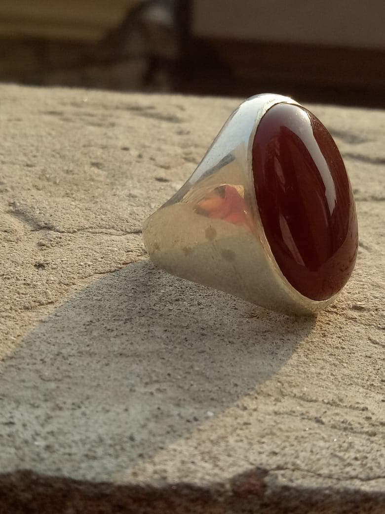 Schöne Dunkelbraune Blut Rot Jemen Aq Aqiq Ring 925 Sterling Silber Mens Handgemachte Karneol Yaman Aqeeq Männer von RingsPortal